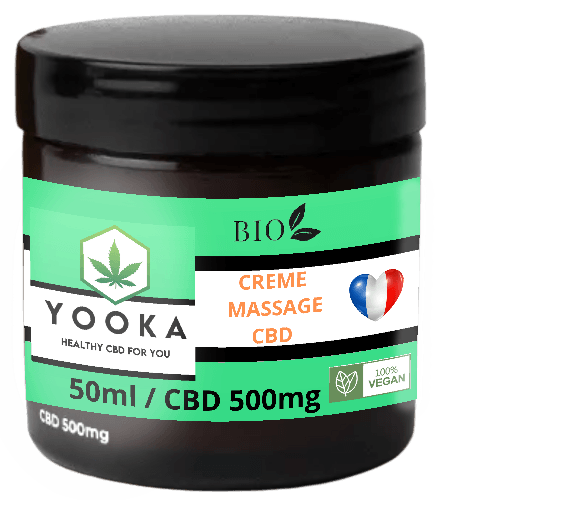 CREME DE MASSAGE CBD BIO 50ML / 500MG CBD - Yooka CBD